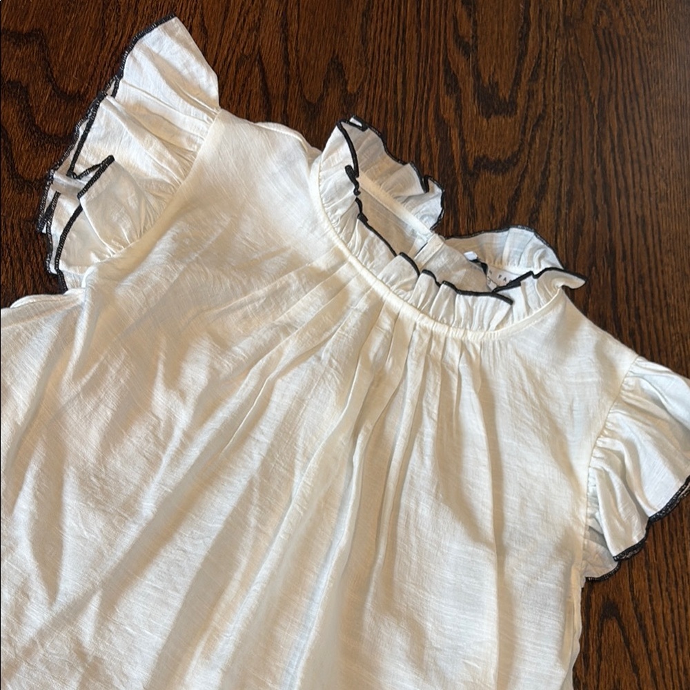 White Ruffled Kids Top - Picture 2 of 3